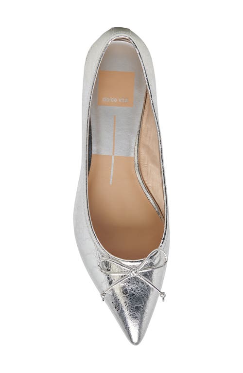 Shop Dolce Vita Palani Pointed Toe Flat In Silver Distressed Leather