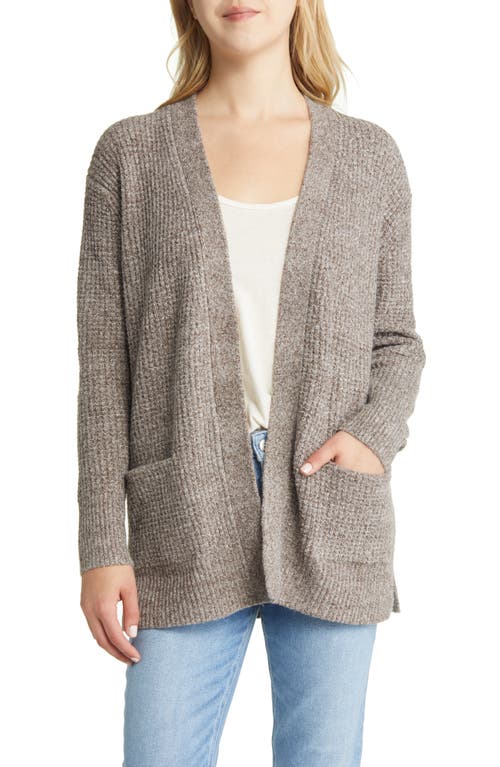 caslon(r) Open Front Cardigan Sweater in Brown Taupe Heather