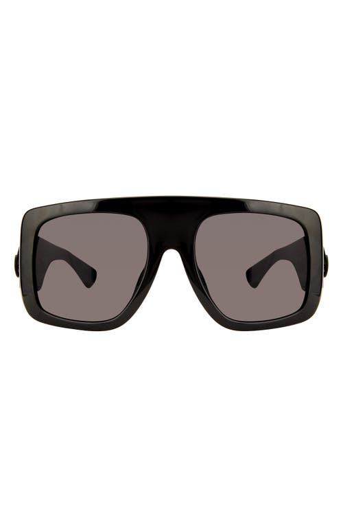 Kurt Geiger London 62mm Oversize Rectangular Sunglasses In Black/smoke