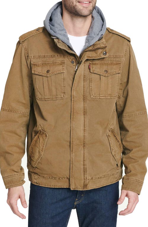 Shop Levi's Levis Detachable Hood Utility Jacket In Brown