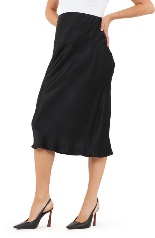 RIPE MATERNITY RIPE MATERNITY CRYSTAL SATIN MIDI MATERNITY SKIRT