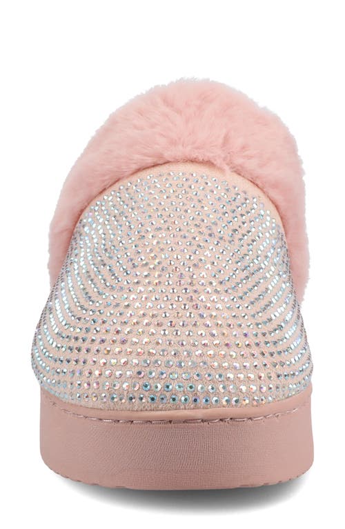 Journee Collection Ember Faux Shearling Slipper In Pink