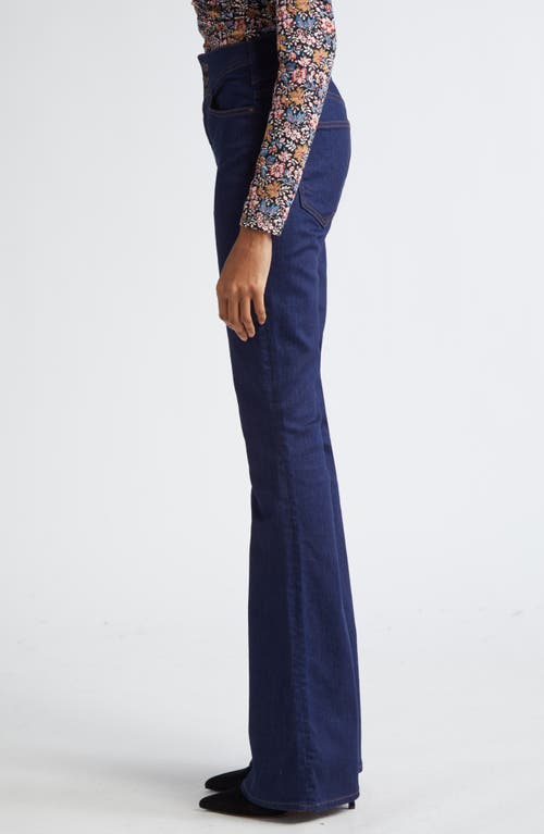 Shop Veronica Beard Beverly High Waist Skinny Flare Jeans In Washed Oxford