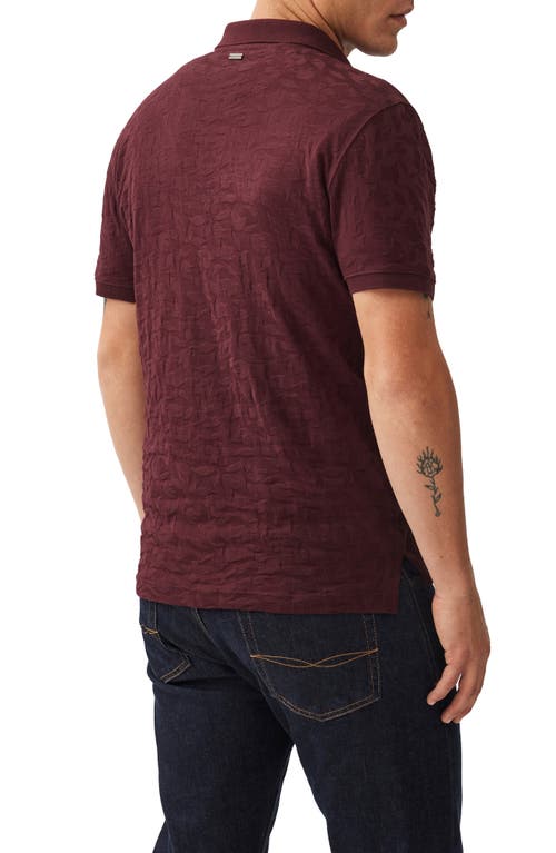 Shop Rodd & Gunn Amberly Textured Cotton Johnny Collar Polo In Bordeaux