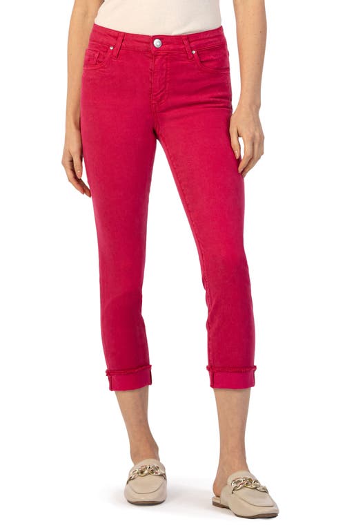 KUT from the Kloth Amy Fray Hem Crop Skinny Jeans Brave Fuschia at Nordstrom,