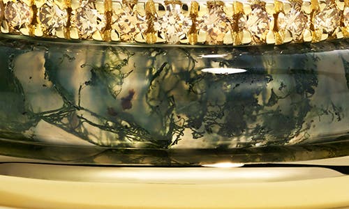 By Pariah Slim Classic Set Of 3 Stacking Rings In Moss Agate