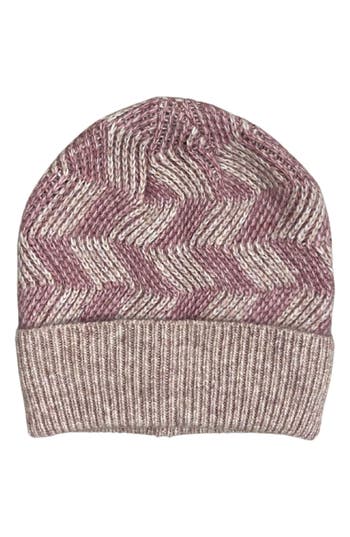 Marcus Adler Zigzag Knit Beanie In Blush