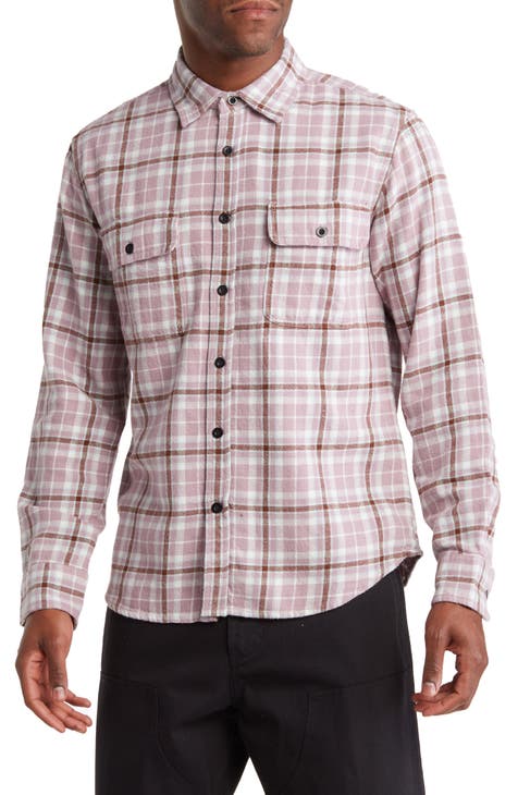 Men's Cole Plaid Organic Cotton Flannel Button-Up Shirt