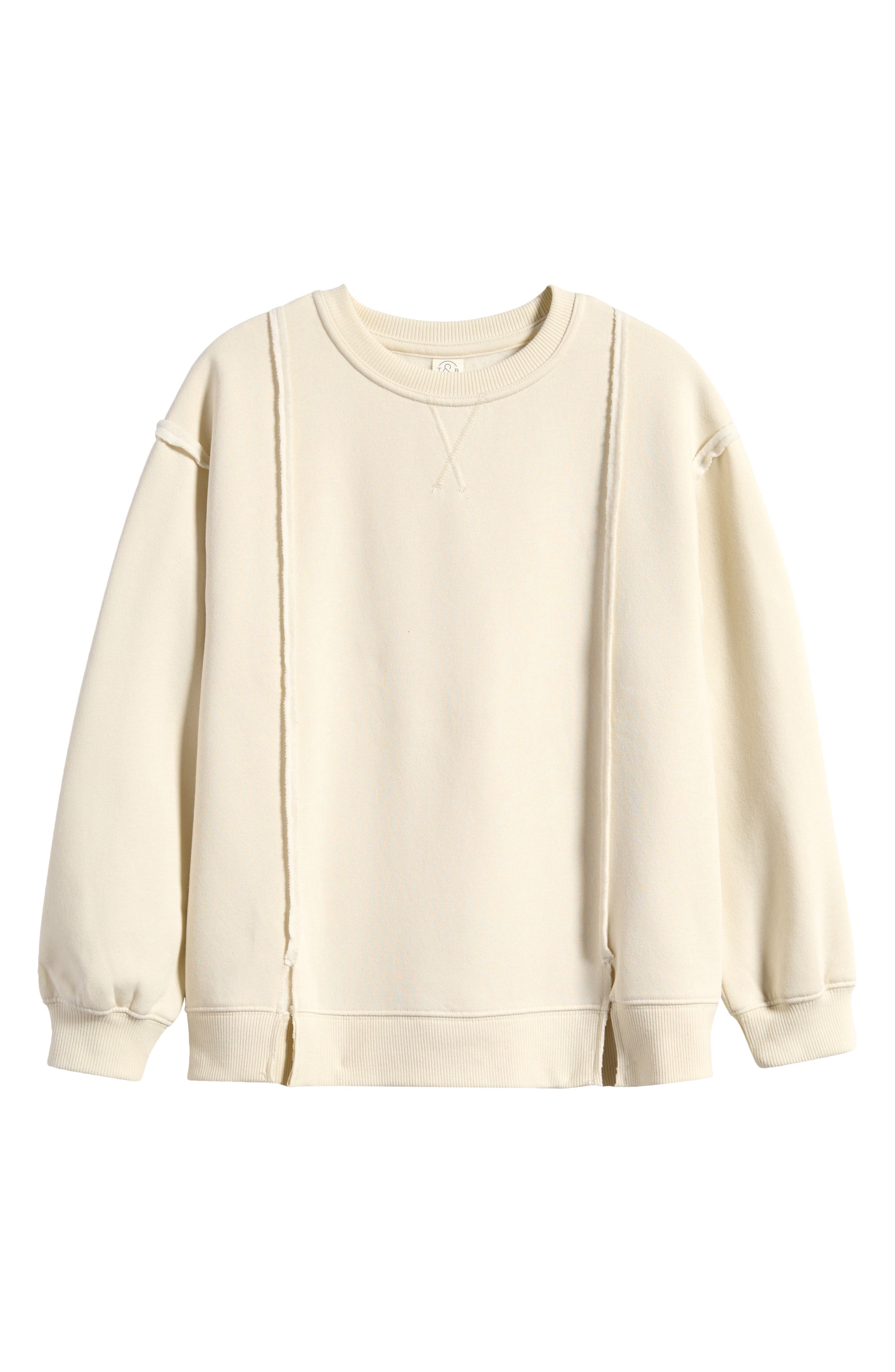 Treasure & Bond Kids' Split Hem Sweatshirt in Ivory Dove 