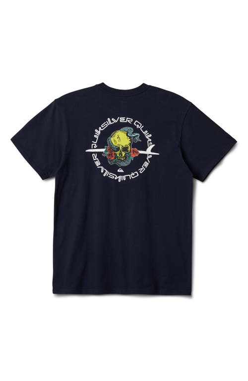 Shop Quiksilver Outta Road Skull Logo Graphic T-shirt In Eclipse