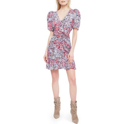 Parker Krislyn Floral Silk Minidress, Blue