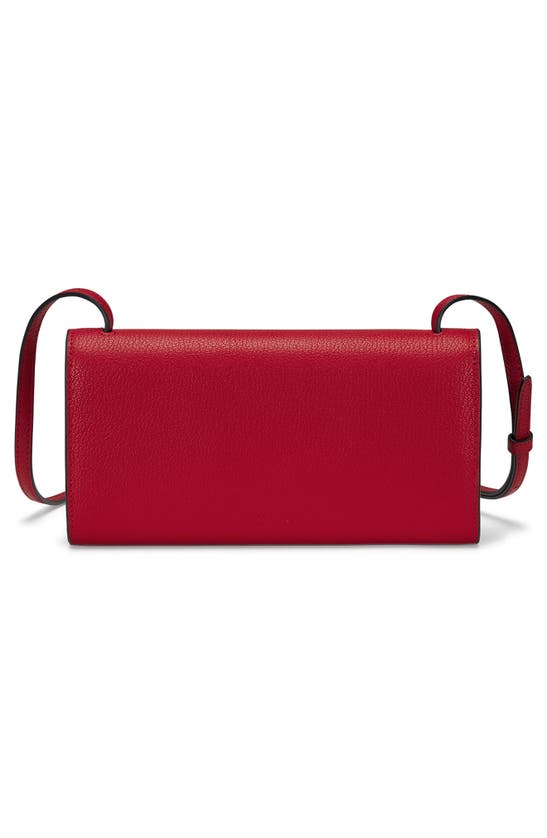 Shop Oryany Mandy Leather Crossbody Wallet In Fire Red