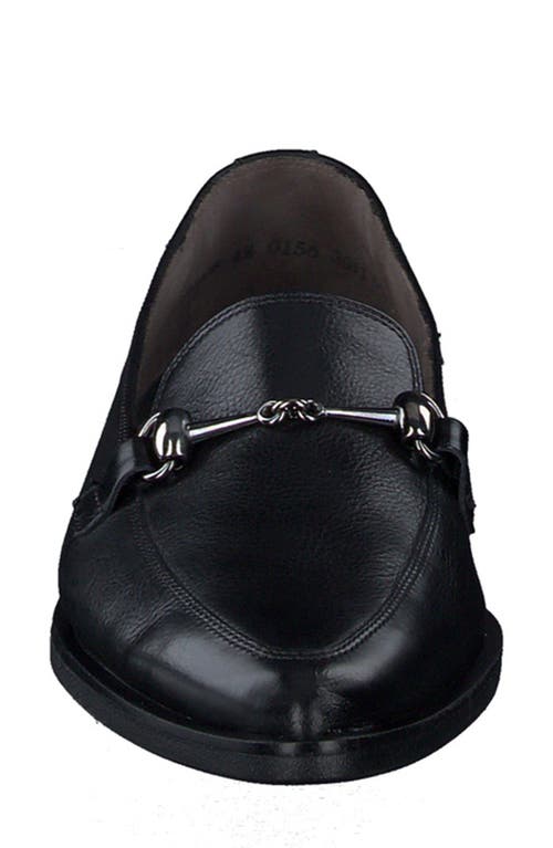 Paul Green Wexler Pointed Toe Bit Loafer In Black Lux Leather
