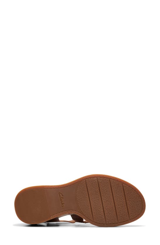 Clarks Manon Cove Wedge Sandal In Tan Leather