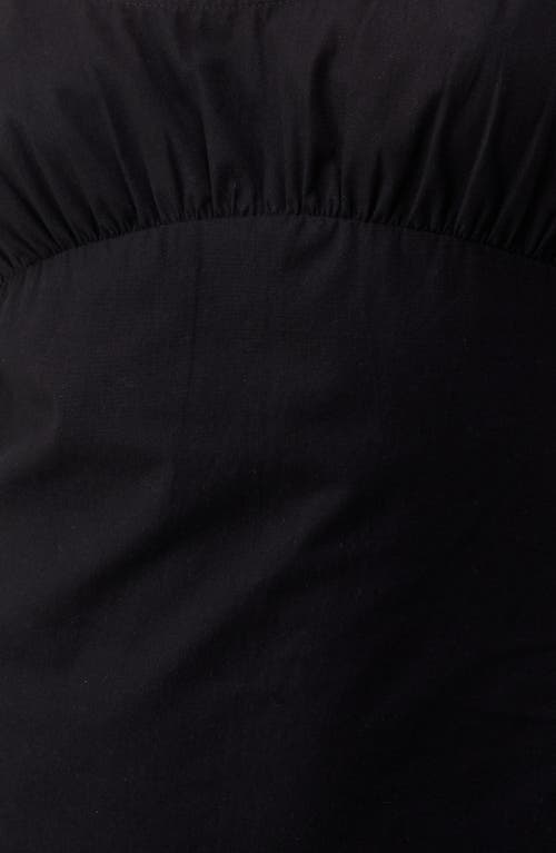 Nasty Gal Ruffle Hem Open Back Cotton Minidress In Black