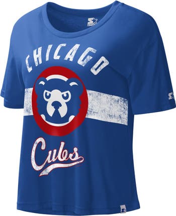 Chicago Cubs Youth Distressed Team Logo T-Shirt - Royal Blue