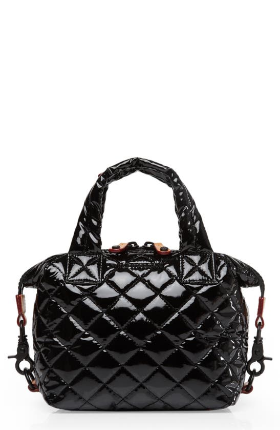 Mz Wallace Micro Sutton Tote In Black Laquer