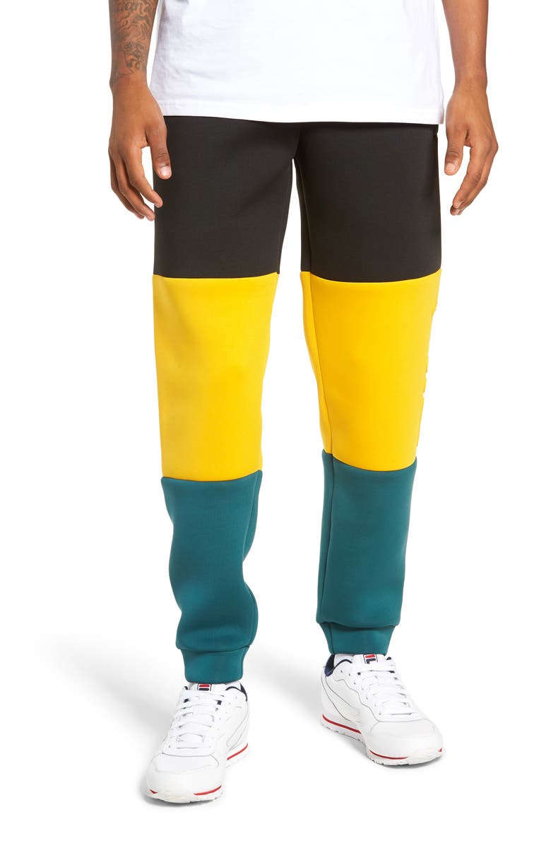FILA Cosmo Scuba Pants, Main, color, ATLANTIC DEEP/ BLACK.CITRUS