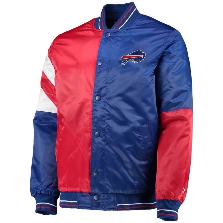 Starter Satin The Tradition Team Buffalo Bills Blue and Red Jacket