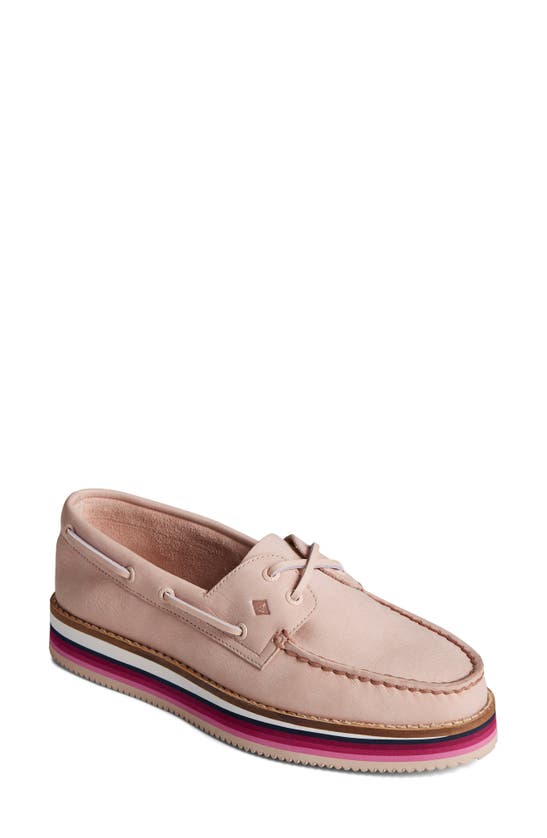 Sperry Platform Boat Shoe In Rose