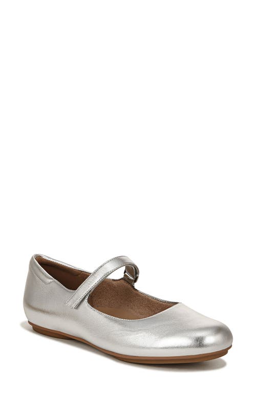 Naturalizer Maxwell Mary Jane Flat Silver Leather at Nordstrom,