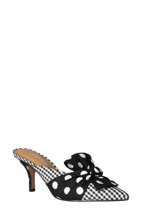 J. Reneé Mianna Kitten Heel Pointed Toe Mule In Black/white Polka/gingham