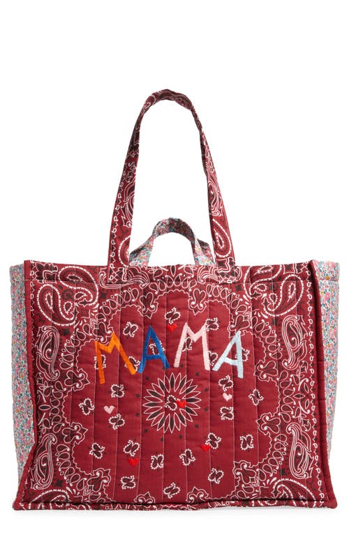 x Liberty London Maxi Cabas Embroidered Reversible Tote in Bordeaux