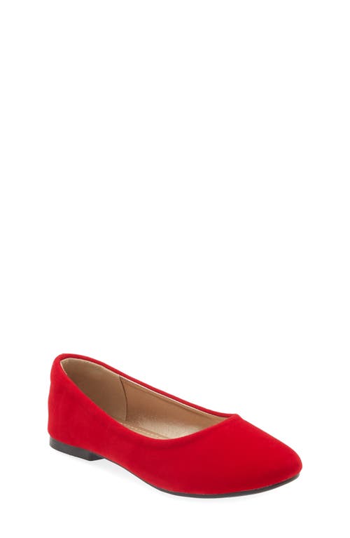 Shop Dream Pairs Kids' Ballerina Flat In Red/suede