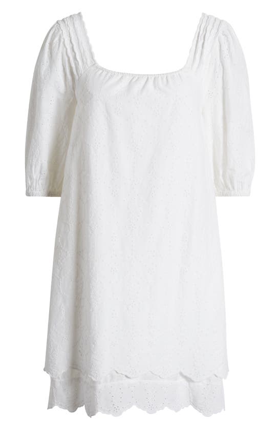 Shop Caslon (r) Eyelet Cotton Shift Dress In White