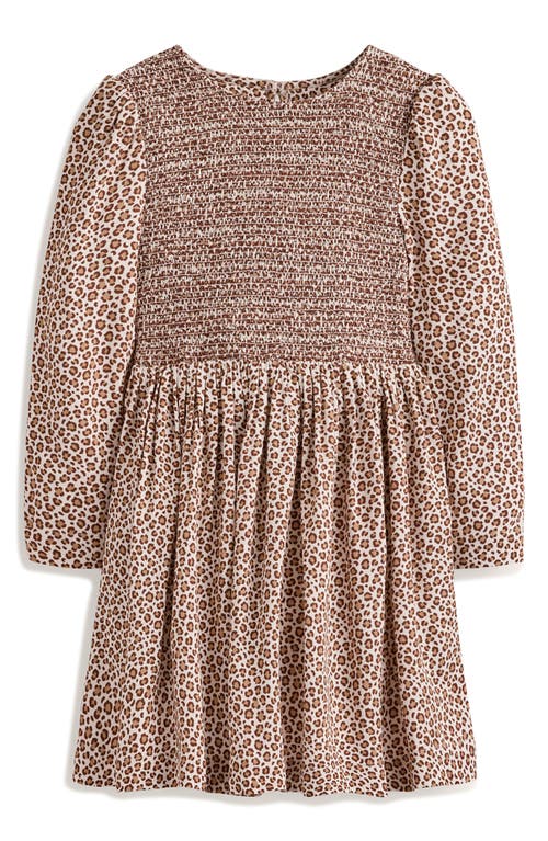 MINI BODEN MINI BODEN KIDS' ANIMAL PRINT LONG SLEEVE SMOCKED DRESS
