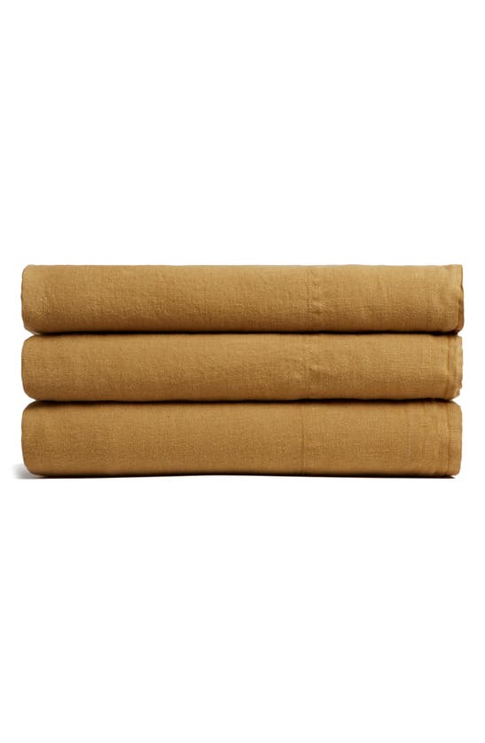 Parachute Linen Fitted Sheet In Ochre