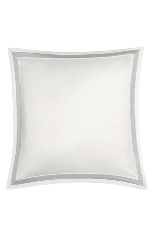 Matouk Ambrose 600 Thread Count Egyptian Cotton Sateen Flat Sheet In Bone/silver