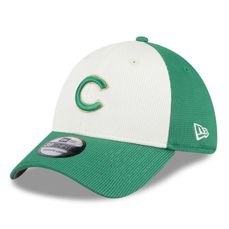 Shop New Era White/green Chicago Cubs 2024 St. Patrick's Day 39thirty Flex Fit Hat