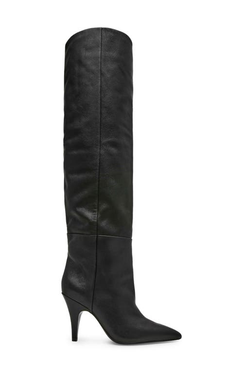 Shop Steve Madden Bellamie Pointed Toe Over The Knee Boot In Black Leather