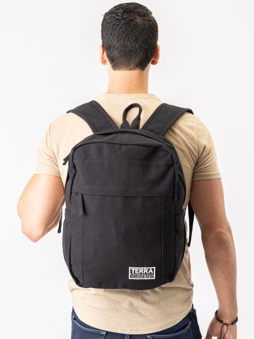 Shop Terra Thread Organic Cotton Backpack In Ivory Black