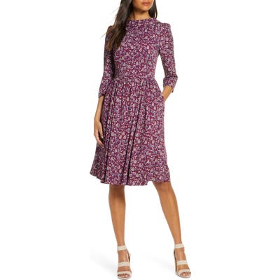 Gal Meets Glam Collection Beth V-Back Dress, Burgundy (Nordstrom Exclusive)