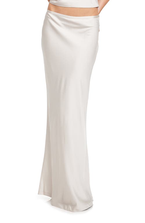 LIONESS Hudson Satin Maxi Skirt in Eggshell