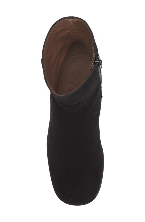 Wonders Block Heel Bootie In Black Suede