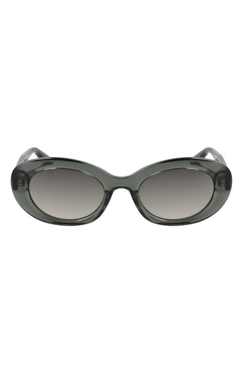 Longchamp Le Pliage 50mm Oval Sunglasses In Transparent Green