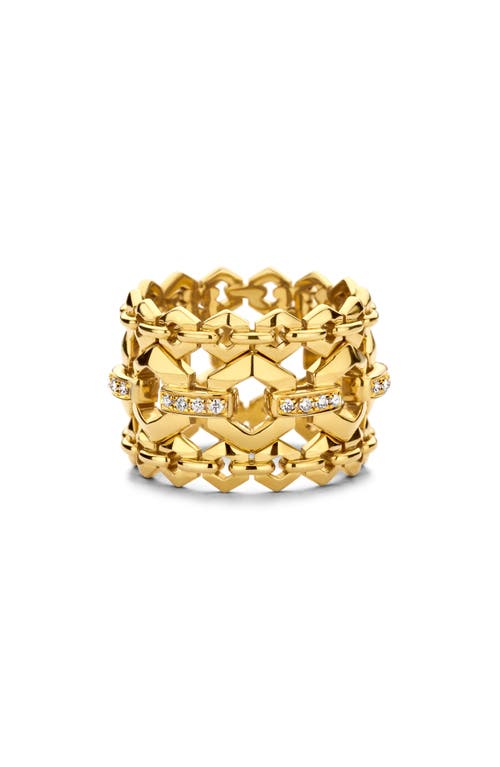 Diamond Link Ring in Gold