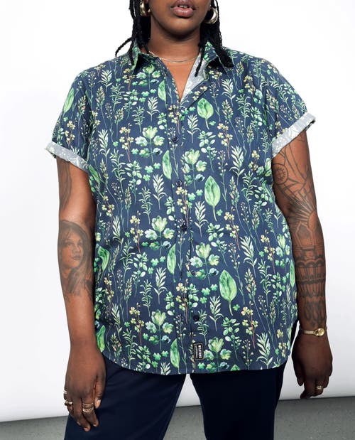 Wildfang The Essential Button Up In Leaf Navy