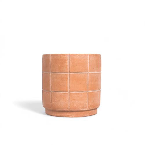 Meso Goods Grid Terracotta Planter In Natural