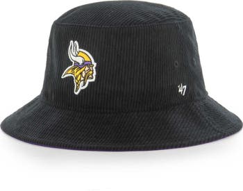 47 Men's '47 Black Minnesota Vikings Thick Cord Bucket Hat