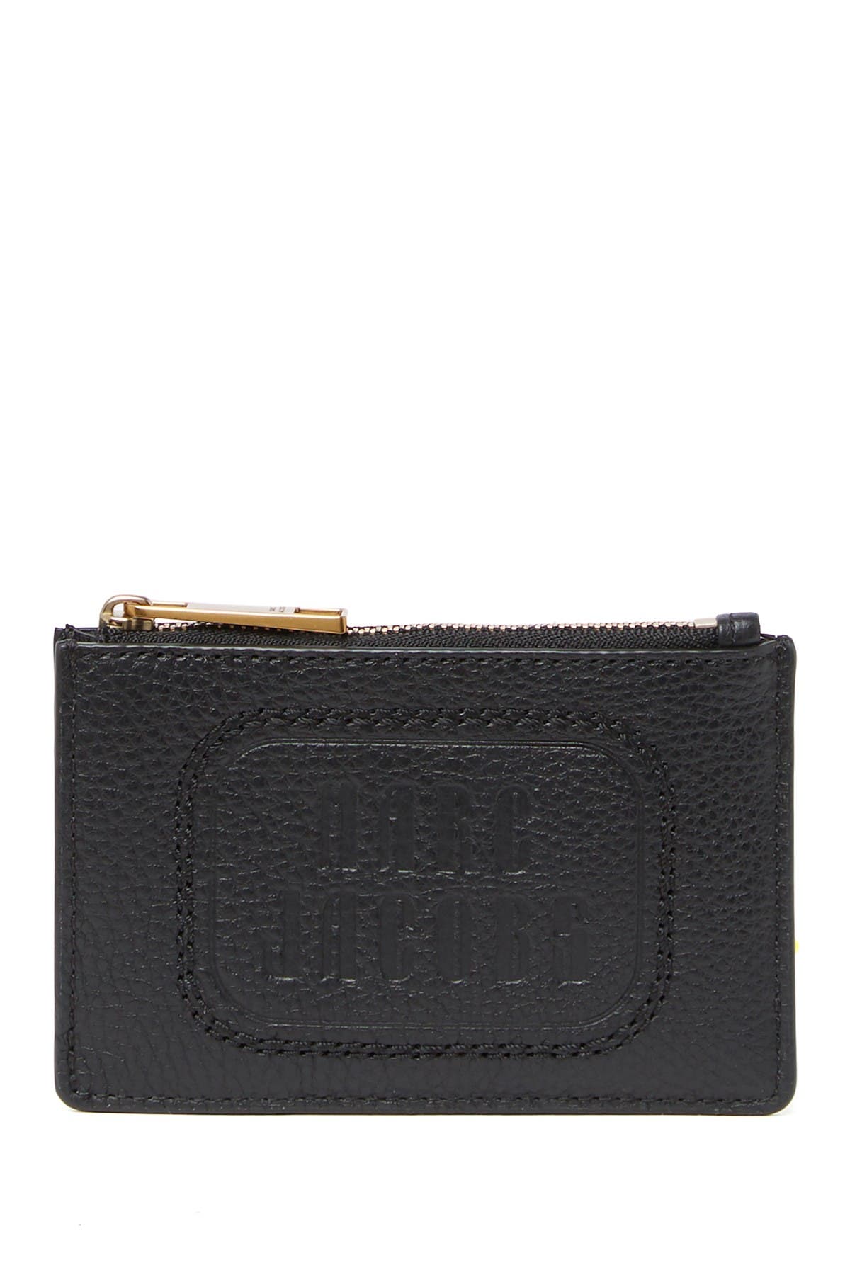 Marc Jacobs The Retro Logo Embossed Id Window Card Holder In Black