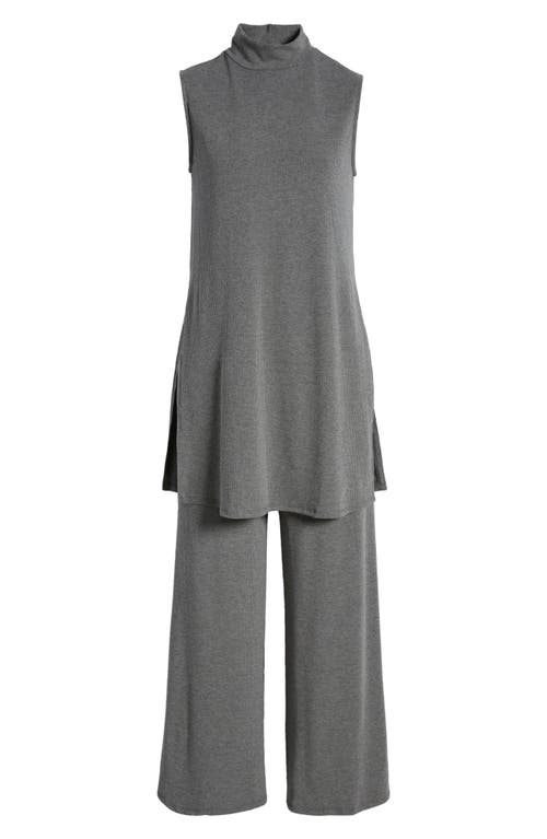 Dressed in Lala Gigi Sleeveless Top & Wide Leg Pants Set in Charcoal at Nordstrom, Size Medium