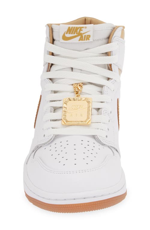 Jordan Air  1 Retro High Og Sneaker In White/gold Gum Light Brown