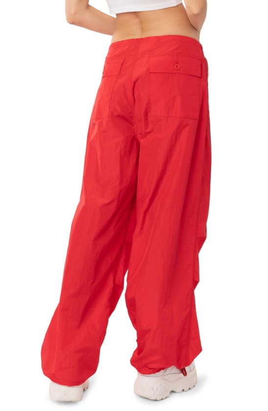 Edikted Rian Nylon Cargo Pants In Red