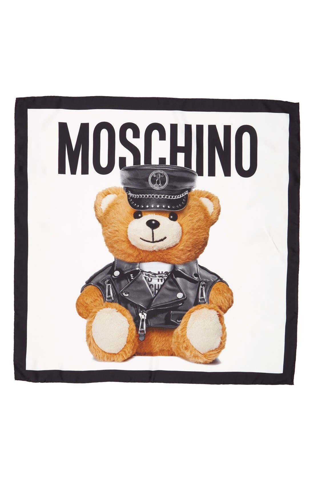 Moschino 'Bear' Square Silk Scarf 