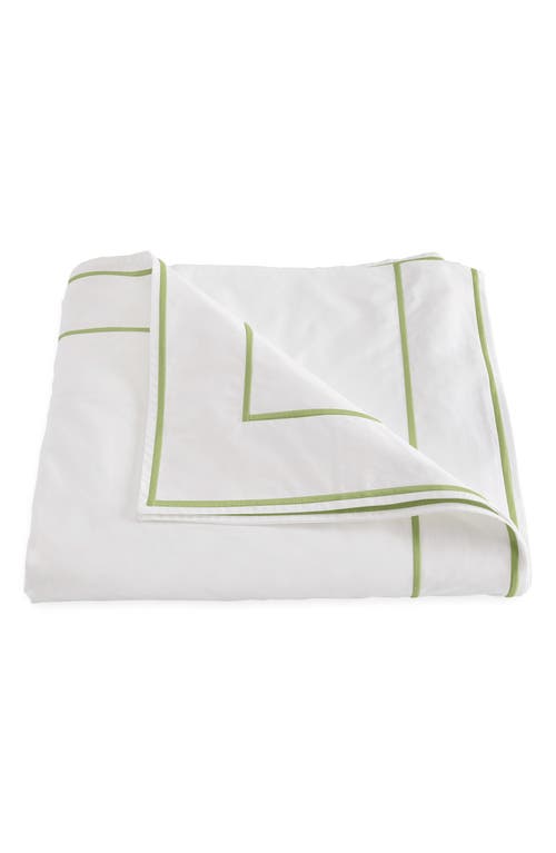 Shop Matouk Ansonia Cotton Percale Duvet Cover In White/leaf