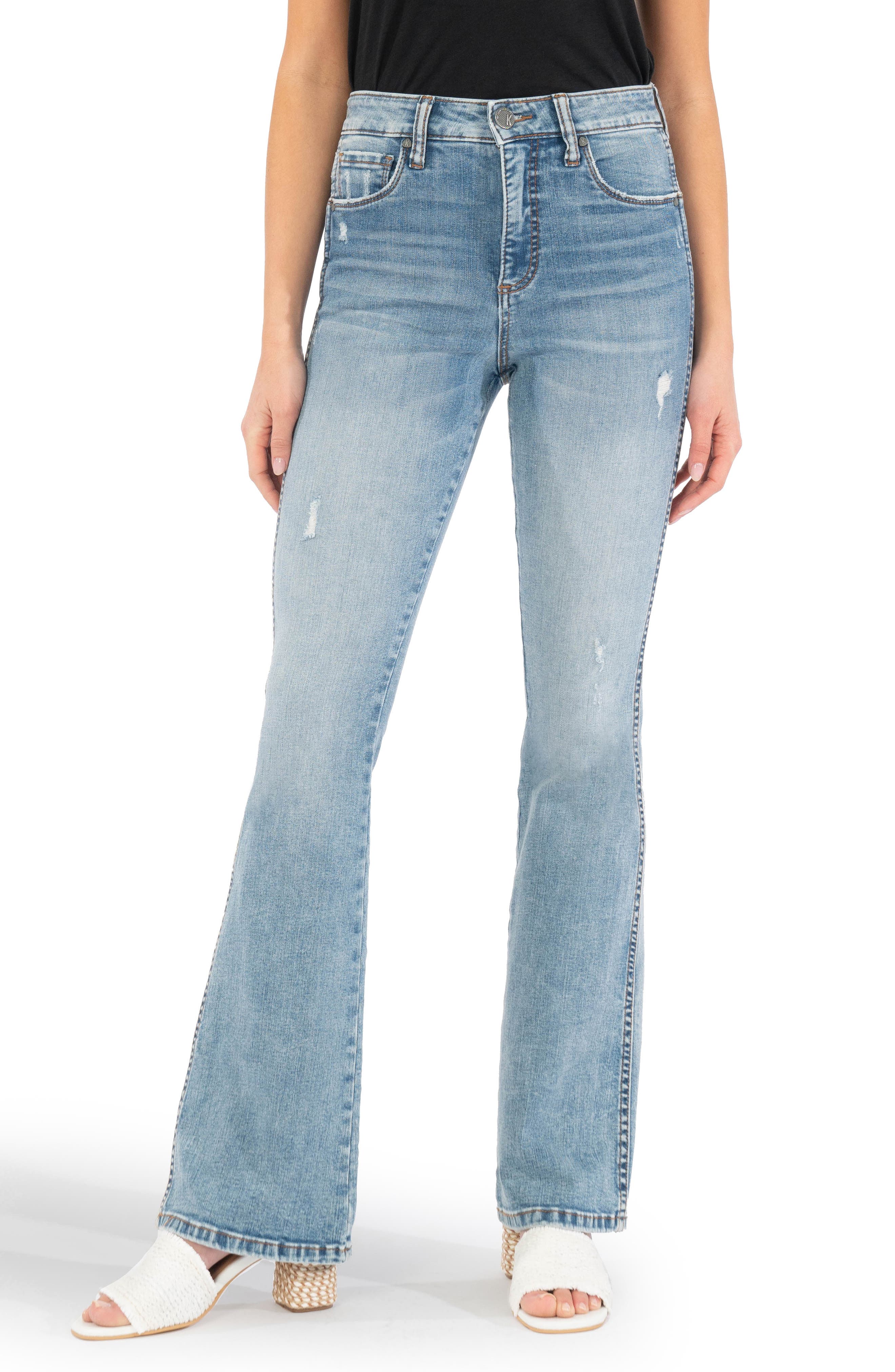 KUT from the Kloth Ana Fab Ab High Waist Flare Jeans in Trusting